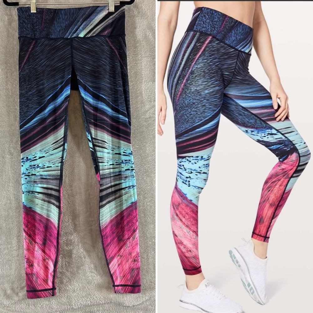 LULULEMON Speed Wunder Tight Nulux Full Length Leggings Electrobeam Size 8